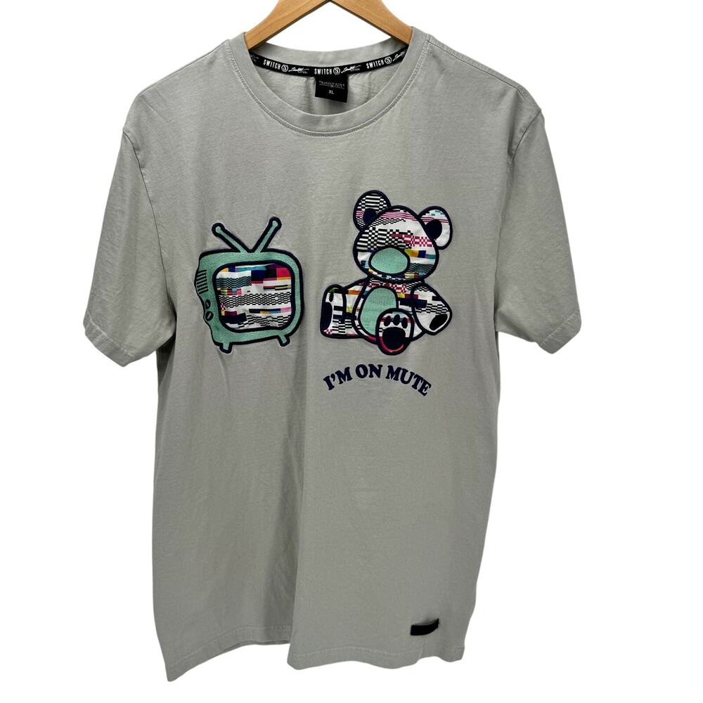 Switch‎ Remarkable T-Shirt Mens XL Limited Edition I'M ON MUTE Bear Short Sleeve